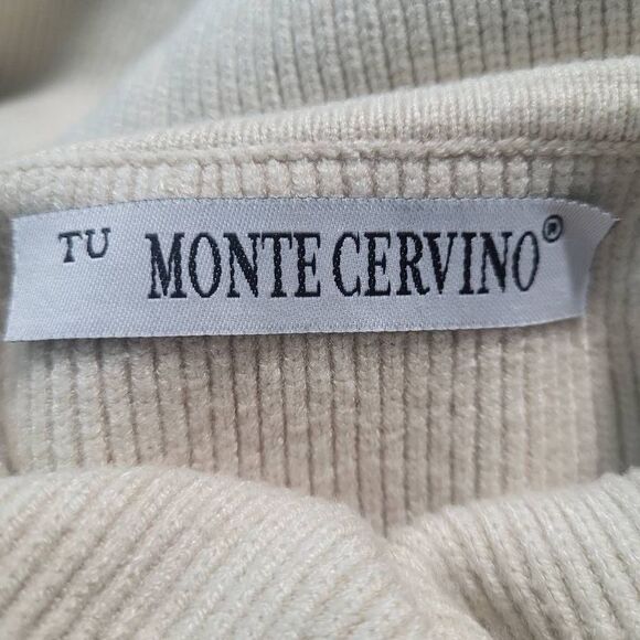 Monte Cervino Womens One Size Sweater Dress Cream Cowl Neck Long Sleeve Modal - Picture 4 of 8